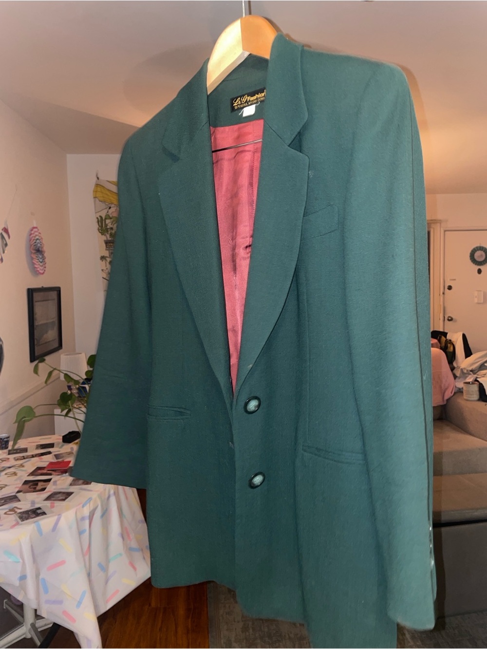 Women’s Dark Green Two-Button Blazer